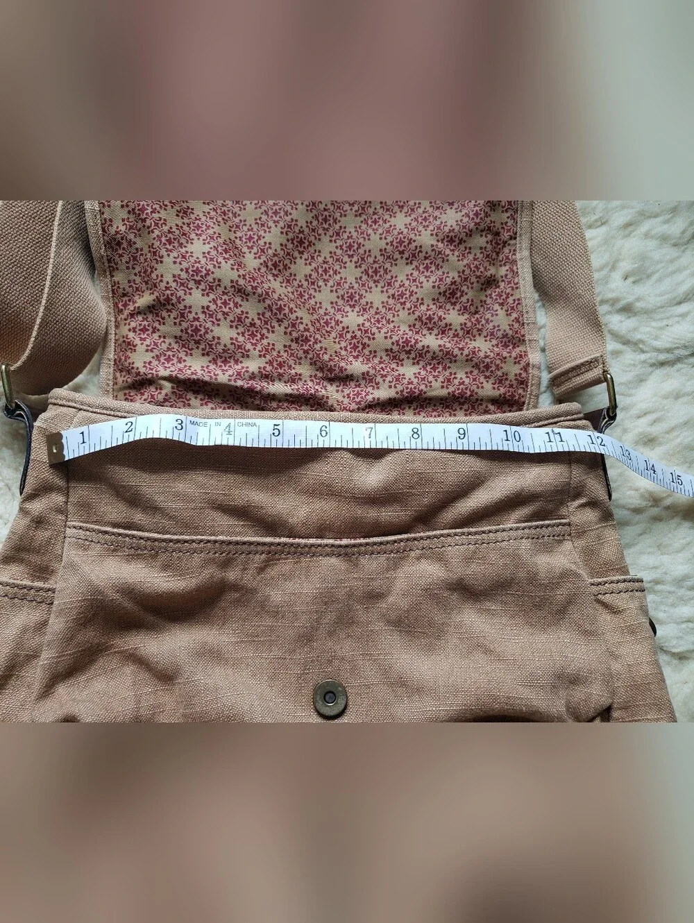 Large Vintage Fossil Canvas Messenger Bag Crossbody